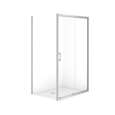 Душова кабіна прямокутна BRASCO 120X90X190, хромований профіль, розсувні дверцята, прозоре скло