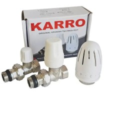 Компл кранів радіаторних прямих з термоголовкою KARRO KR-5302 (20)
