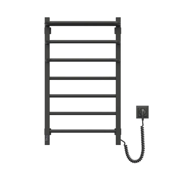 Рушникосушка електрична FORTIS 480х800 ЧОРНА Sensor (Ліва, 152Вт)