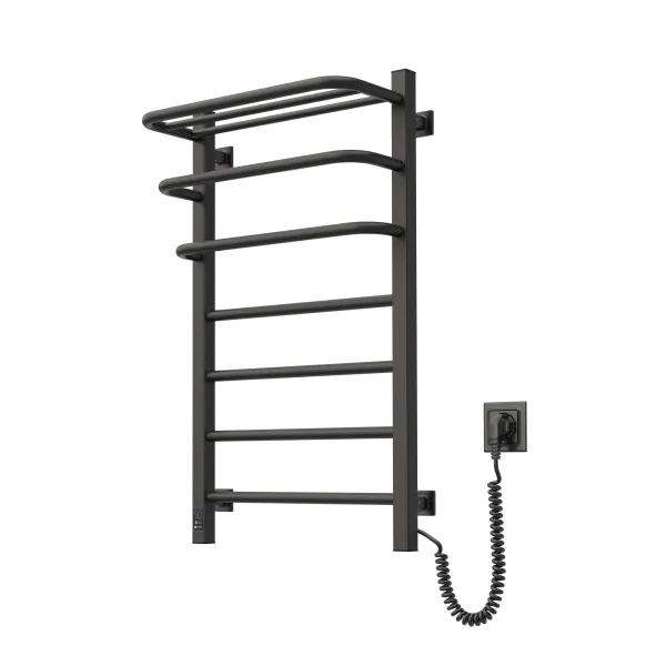 Рушникосушка електрична FORTIS 480х800 ЧОРНА Sensor (Ліва, 152Вт)