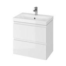 СЕТ В04 Moduo SLIM 60см БІЛА (тумба без отвору під сифон+умивальник)