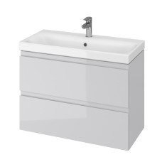 СЕТ В07 Moduo SLIM 80см СІРА (тумба без отвору під сифон+умивальник)