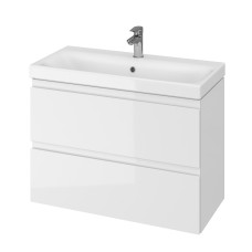 СЕТ В06 Moduo SLIM 80см БІЛА (тумба без отвору під сифон+умивальник)