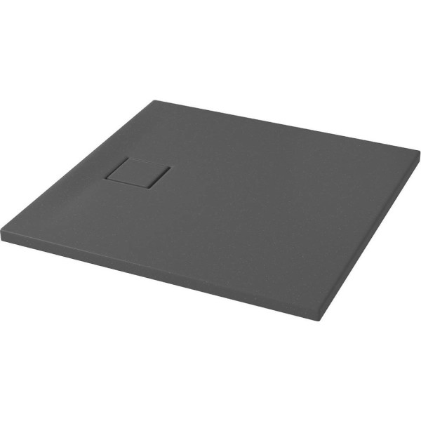 СЕТ B455 душовий піддон квадратний TAKO SLIM 90x4 сірий матовий + сифон
