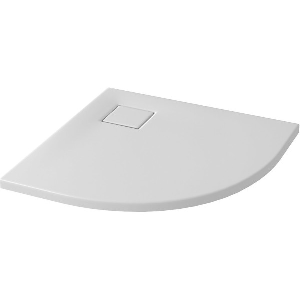 СЕТ B448 душовий піддон напівкруглий TAKO SLIM 80x4 білий матовий + сифон