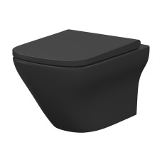 СЕТ B575 Унітаз підвісний Cersanit LARGA CLEAN ON з дюропластовим сидінням SLIM WRAP/АНТРАЦИТОВИЙ МАТ