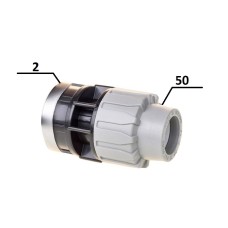 Муфта ПЕ Ø50x2quot;В (SantehPlast.COS)