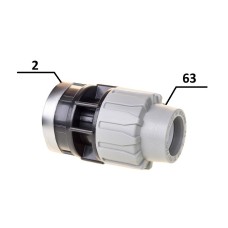 Муфта ПЕ Ø63x2quot;В (SantehPlast.COS)
