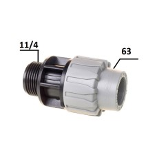 Муфта ПЕ Ø63x1 1/4quot;З (SantehPlast.COS)