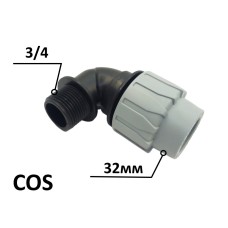 Кутник ПЕ Ø32x3/4quot;З (SantehPlast.COS)