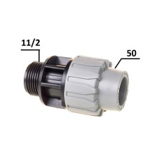 Муфта ПЕ Ø50x1 1/2quot;3 (SantehPlast.COS)