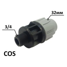 Муфта ПЕ Ø32x3/4quot;3 (SantehPlast.COS)