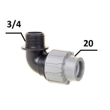 Кутник ПЕ Ø20x3/4quot;З (SantehPlast.COS)