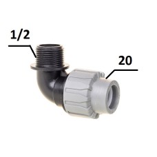 Кутник ПЕ Ø20x1/2quot;З (SantehPlast.COS) 20.02