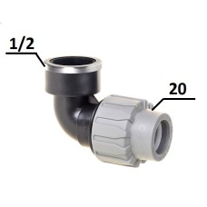 Кутник ПЕ Ø20x1/2quot;В (SantehPlast.COS)