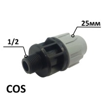 Муфта ПЕ Ø25x1/2quot;3 (SantehPlast.COS)