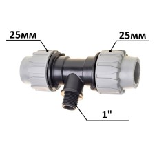 Трійник ПЕ Ø25x1quot;ЗхØ25 (SantehPlast.COS)