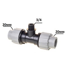 Трійник ПЕ Ø20x3/4quot;ЗхØ20 (SantehPlast.COS)