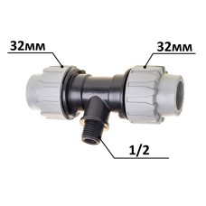 Трійник ПЕ Ø32x1/2quot;ЗхØ32 (SantehPlast.COS)