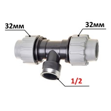 Трійник ПЕ Ø32x1/2quot;ВхØ32 (SantehPlast.COS)