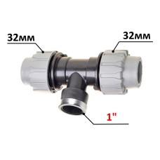 Трійник ПЕ Ø32x1quot;ВхØ32 (Santehplast.COS)